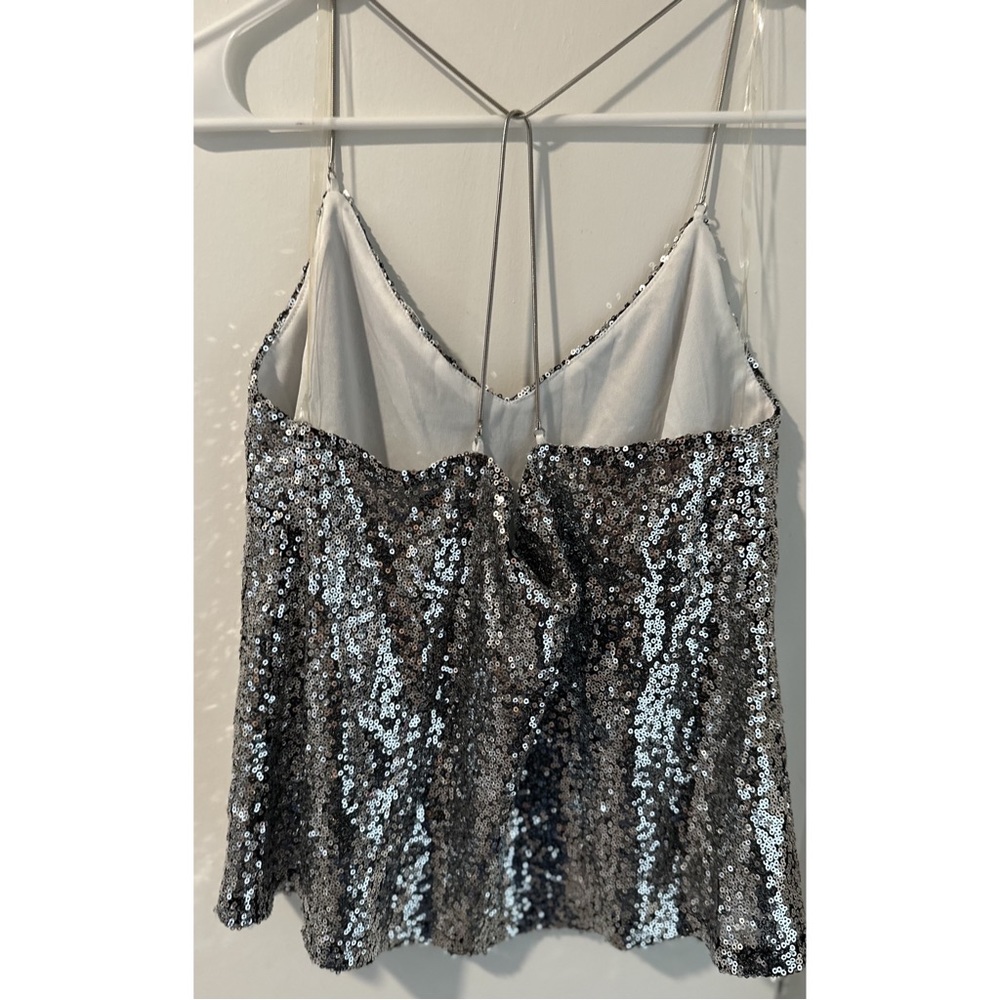 Brand New! Charlotte Russe Silver Sequin Top - Picture 2 of 5
